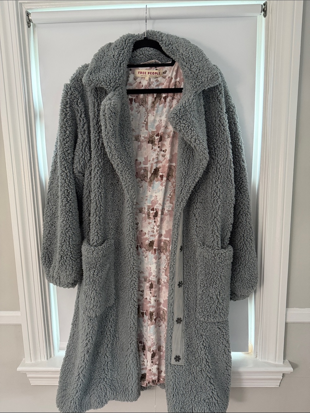 Free People Plush Teddy Coat in Gray